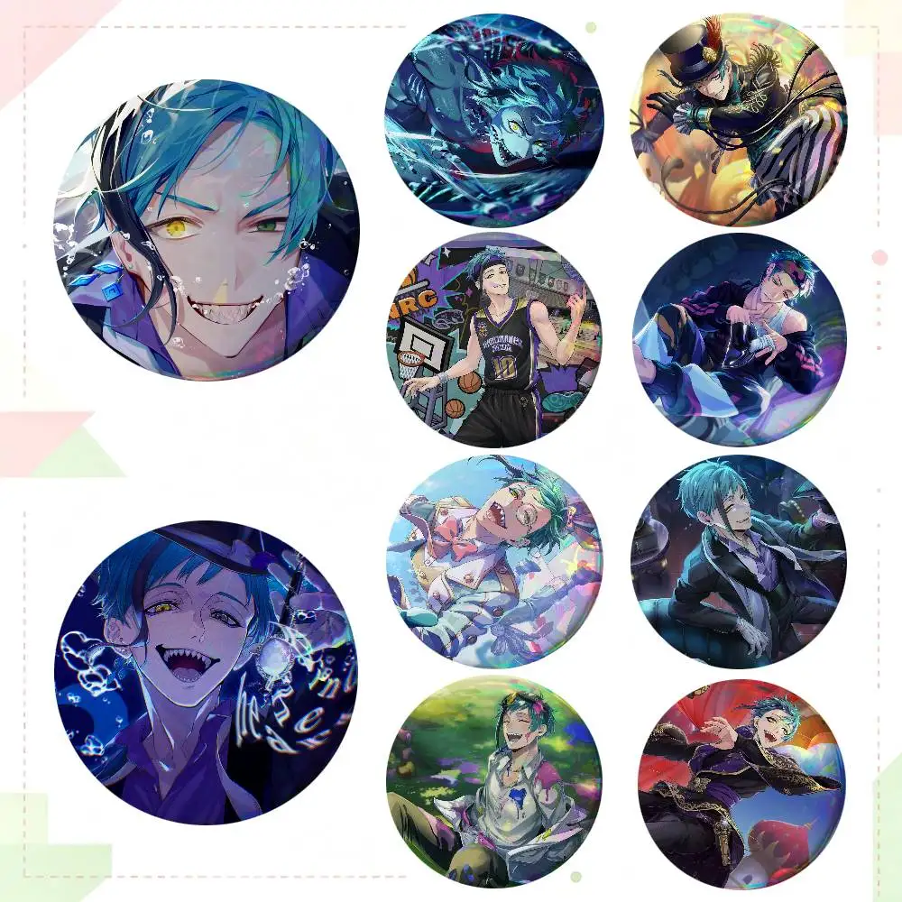 Anime Twist Wonderland Floyd Leech Round Badge Creative Brooch Clothing Backpack Accessories Lapel Pin