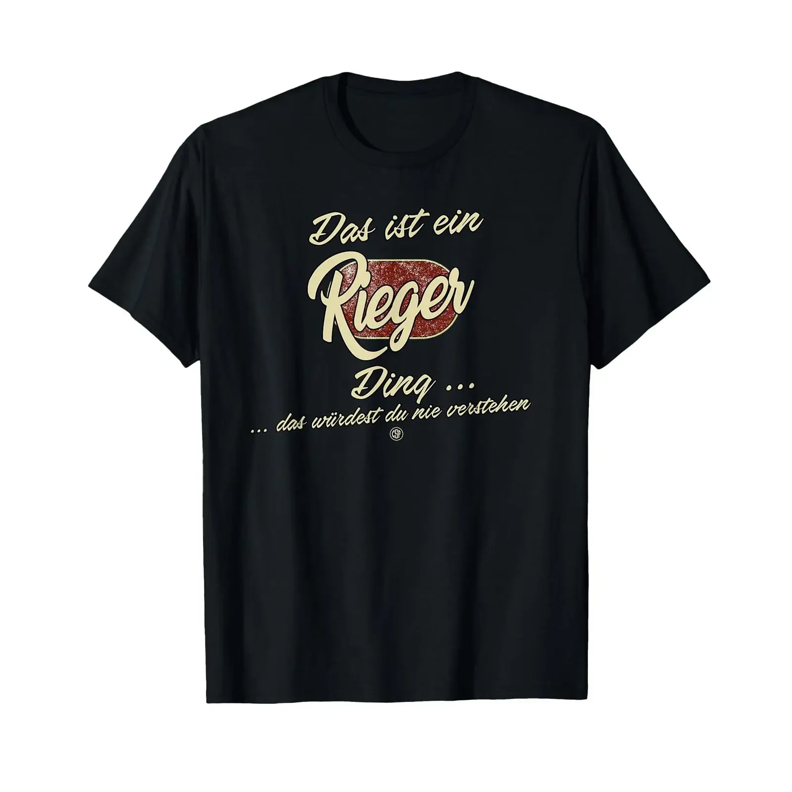Camiseta Familiar Divertida de Rieger Ding, Estilo Vintage Lavado, Transpirable, Versátil, Elástica, Suave, Ligeramente Unisex