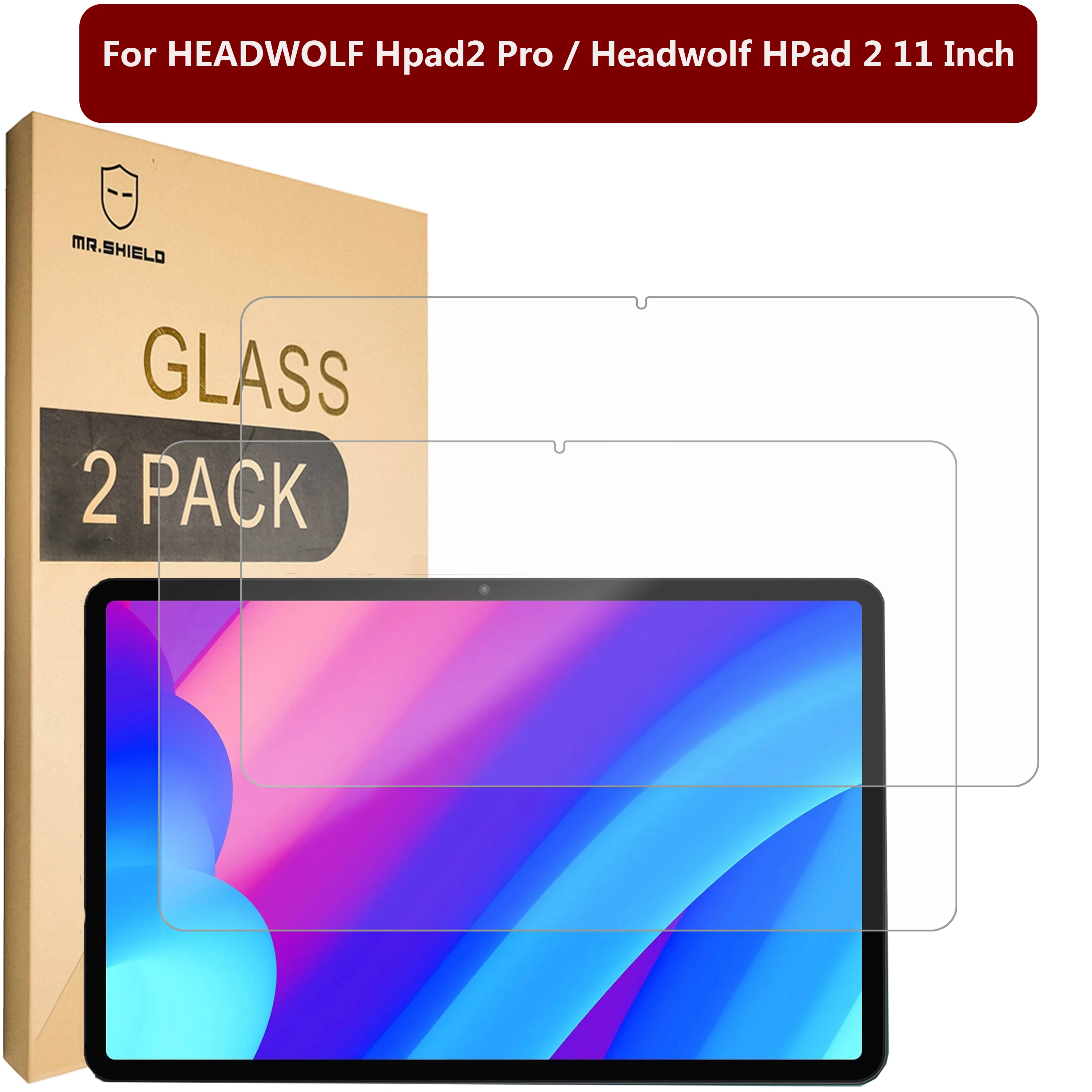 

Mr.Shield [2-PACK] Screen Protector For HEADWOLF Hpad2 Pro/Headwolf HPad 2 11 Inch [Tempered Glass] [9H Hardness]