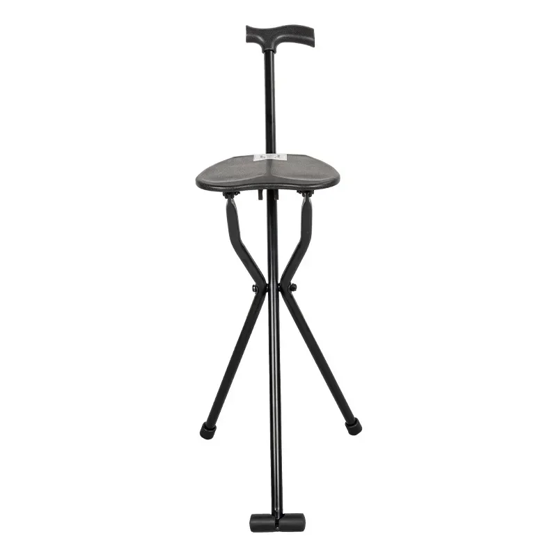 Portable Three-legged Crutch Lightweight Stool Thickened Aluminum Alloy Folding Crutch Chair For Elderly Crutch Chair