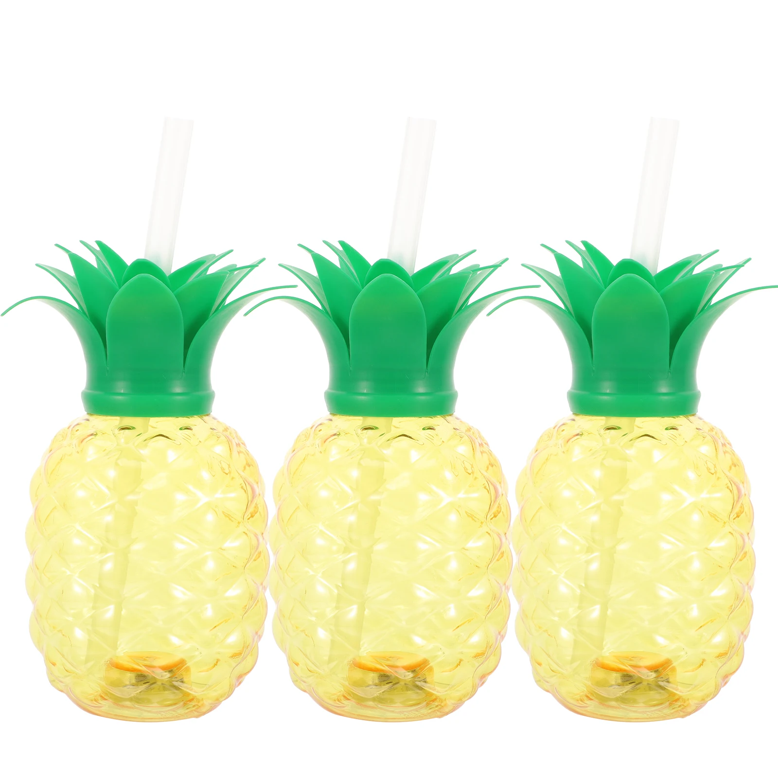 

3Pcs 500ml Pineapple Shaped Drinking Pineapple Drinking Cupss Party Pineapple Drinking Cupss with Straw and Light Random Color