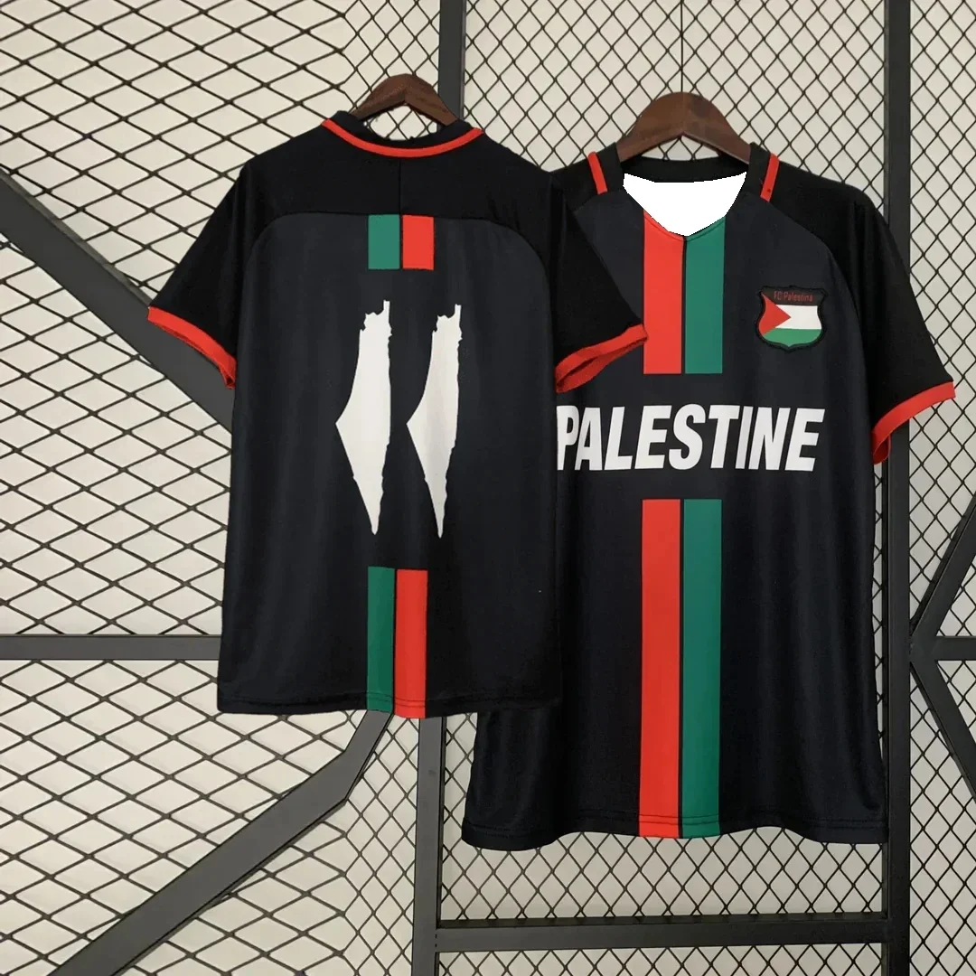 طقم تدريب حصري لموسم 2025 في فلسطين الممتاز لكرة القدم للشباب/الكبار للرجال لتي شيرتات كرة القدم التذكارية الخاصة