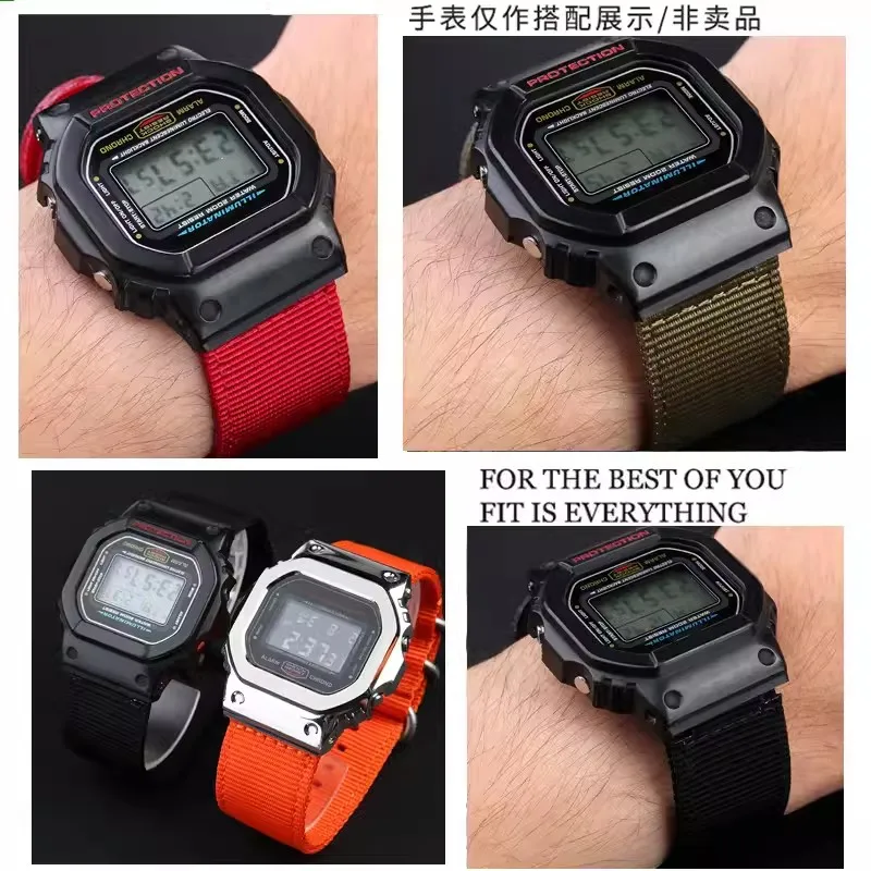 Modified Outdoor Nylon Watch Strap For Casio DW-H5600 DWH5600 Series 40th Anniversary Waterproof Bracelet Watch Bracelet