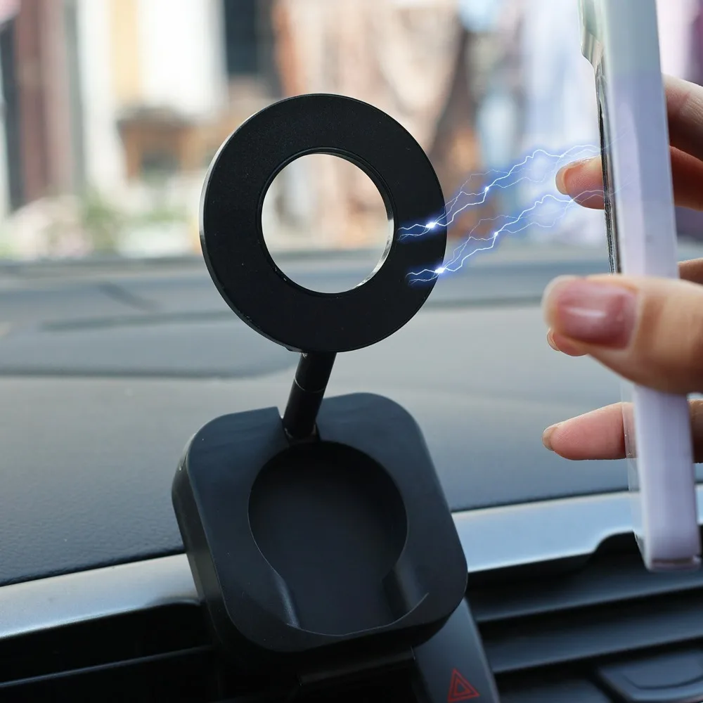 Soporte magnético plegable para teléfono para cinta de correr Magsafe, soporte Universal plegable para coche, soporte magnético ajustable con rotación para teléfono inteligente