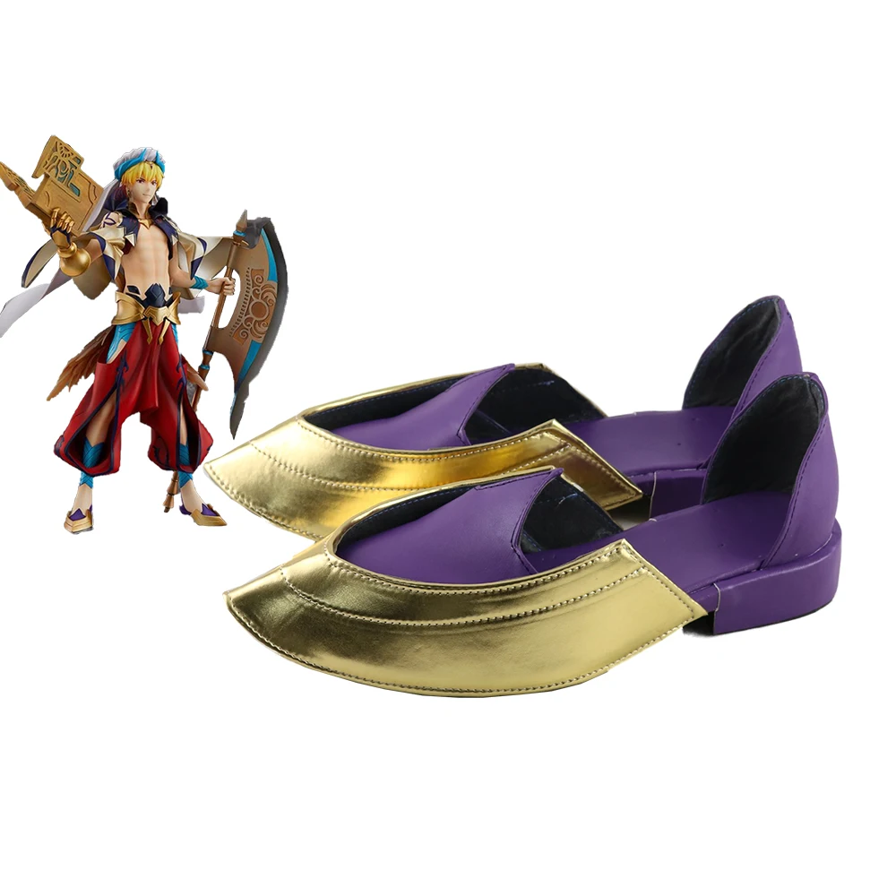 Fate Grand Order FGO – bottes de Cosplay Gilgamesh pour hommes, chaussures personnalisées, accessoires de Costume de carnaval d'halloween