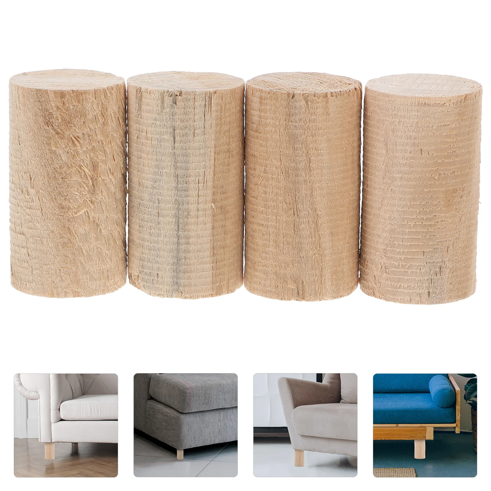 

4Pcs Furniture Risers Heavy Duty Wooden Sofa Bed Chair Risers Height Extenders Furniture Pads Leg Riser Blocks