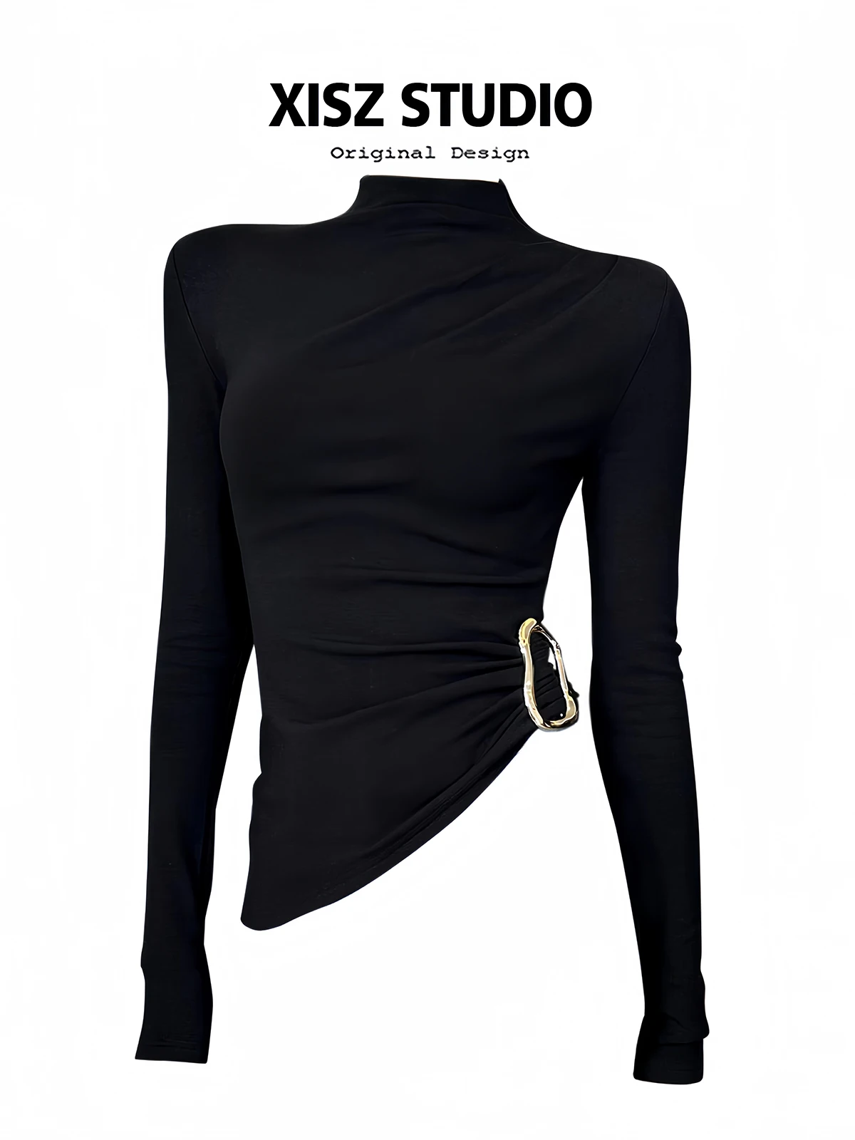 

Women Black GothicT-shirt Harajuku Y2k Tee Top 90s Vintage Long Sleeve Turtleneck T-shirts Emo 2000s Clothes 2025 Autumn