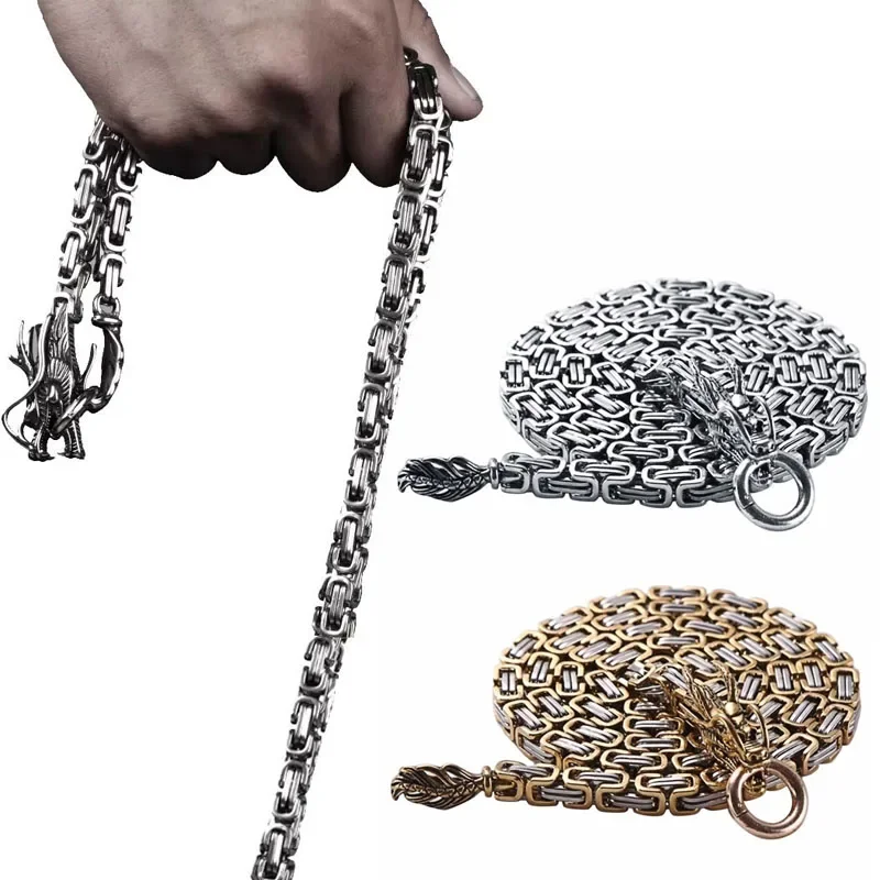 Látigo táctico EDC para exteriores, pulsera de mano de dragón de acero inoxidable, resistencia a la corrosión, protección de autodefensa, colgante de cintura, 101cm