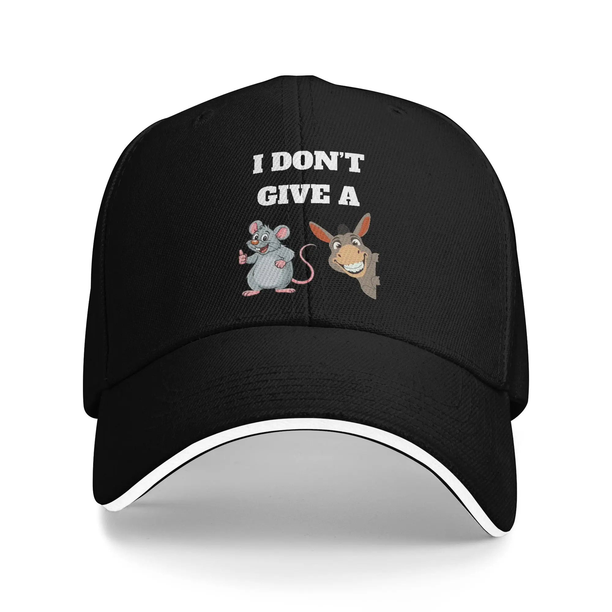 I Don't Give A Rat And Donkey Thumb Up Baseball Cap Unisex Trucker Hat Sunscreen Outdoor Gym Baseball Caps Birthday Present