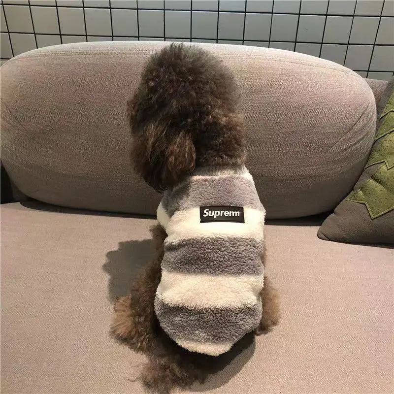 Super Hoodies Dogs Clothing Black White Pet Dog Clothes Cat Thick Warm Kawaii Letter Costume Autumn Winter Casual Accessories