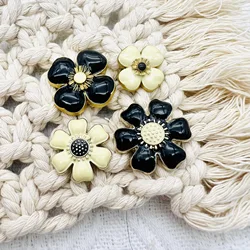 10PCS Luxury Golden Flower Buttons For Sewing Needlework Large Sakura Metal Buttons For Clothing Women DIY Blouse Buttons