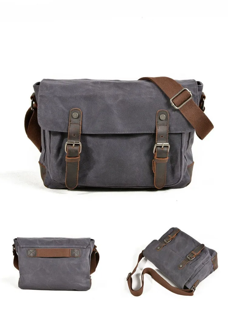 Vintage Herren Outdoor Casual Umhängetasche Canvas Single Shoulder Umhängetasche Herren Anti-Splash Oil Wax Vintage Umhängetasche – Detail 13