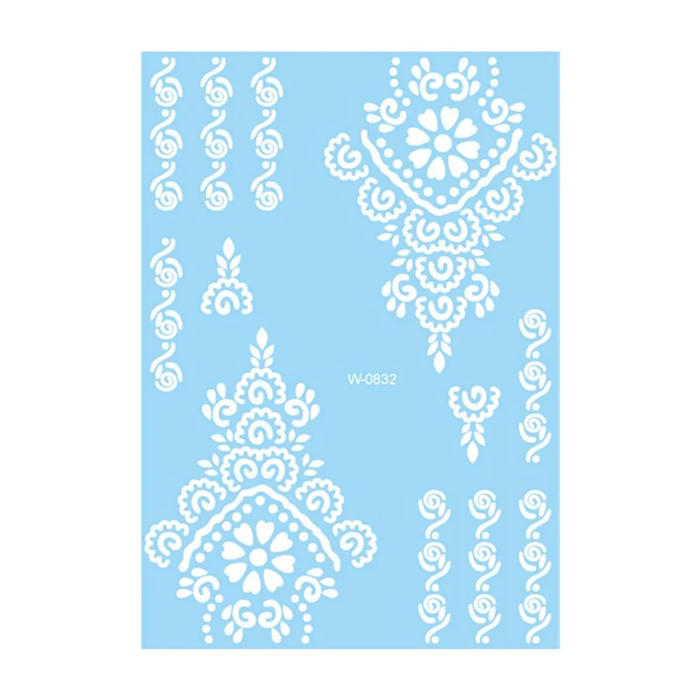 

Водостойкие переводные наклейки-тату хной: имитация индийских цветочных узоров мехенди, временные татуировки, мгновенные водонепроницаемые стикеры для боди-арта