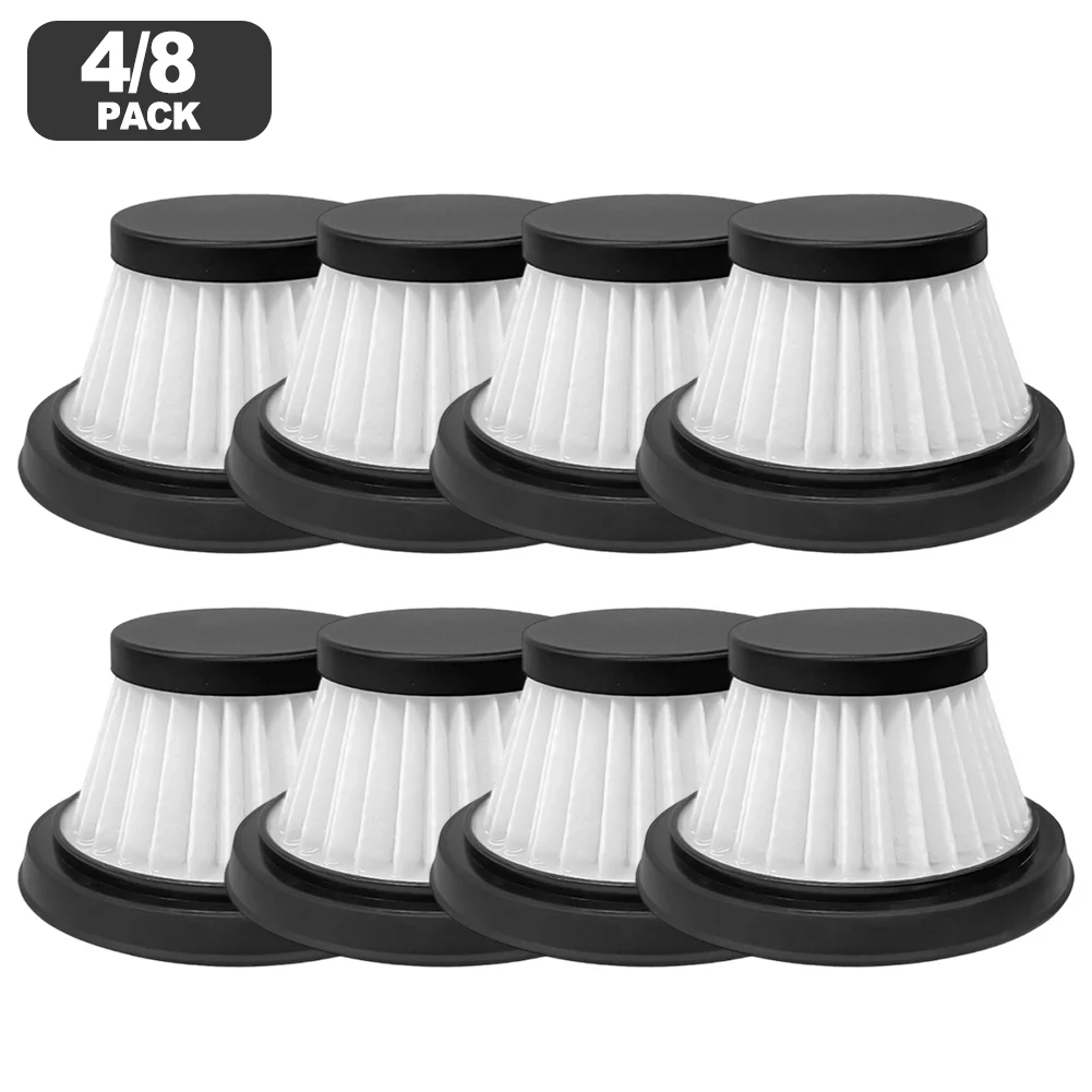 8/4 قطعة قابلة للغسل وإعادة الاستخدام استبدال فلتر HEPA ترشيح عالي الكفاءة لأجزاء المكنسة الكهربائية اللاسلكية المدمجة على شكل بطة