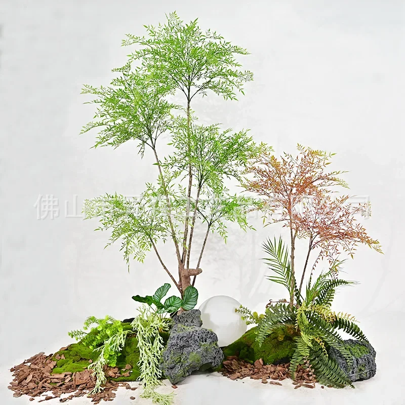 Simulation Nantian Bamboo Plant Wholesale Fake Green Plant Decoration Simulation Tree Living Room Floor Potted Plant Bionic Gree