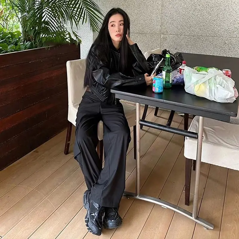 

Женские утепленные куртки-бомберы больших размеров, женская одежда Y2K, модный винтажный стиль, отложной воротник, пуговицы, длинный передний карман