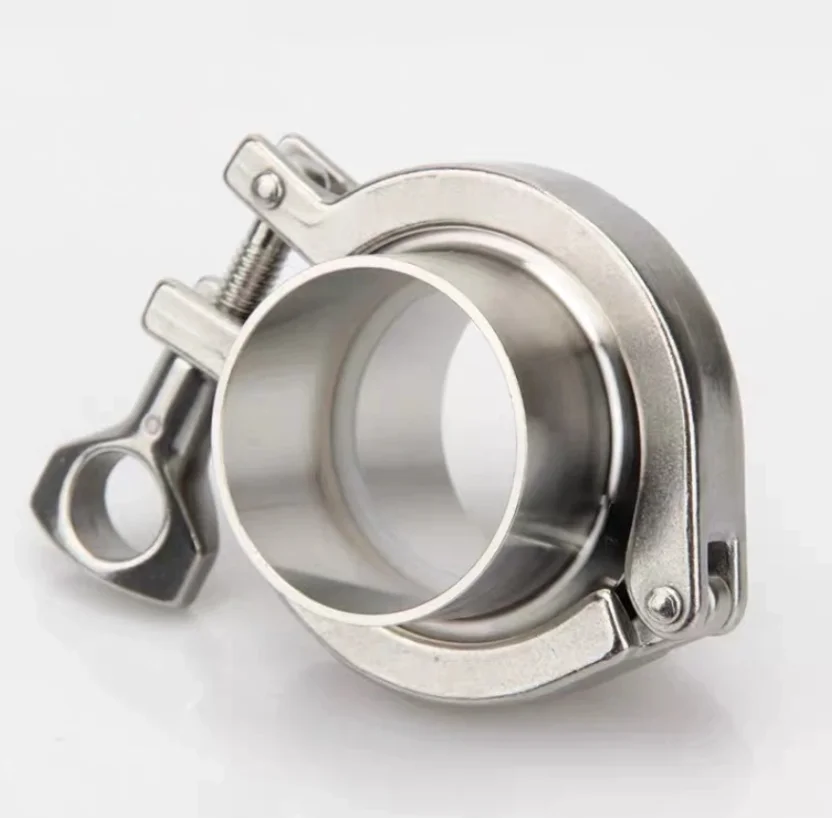 1 Set 1.5''--6-1/4'' Sanitary Flange Pipe Weld Ferrule + Tri Clamp + PTFE or Silicone Gasket Stainless Steel SUS SS 304 triclamp