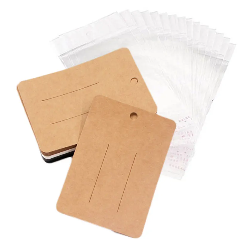 50 stücke 7*10cm Haars pangen Verpackungs karten Kraft papier Karte für Haarschmuck Display Karte Haars pange Verpackung Preis schilder