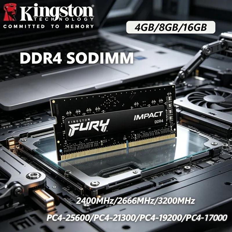 

Original Kingston FURY Impact DDR4 SODIMM Laptop Ram 8/16/32GB 2400-3200MHz 260Pin PC4 Notebook Memory