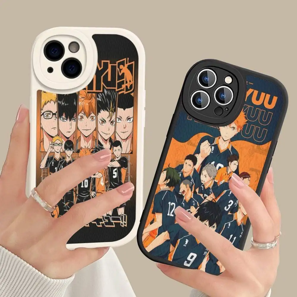 Haikyuu Karasuno Volleyball Anime Phone Case Hard Leather For iPhone 16 15 14 13 12 Mini 11 14 Pro Max Xs X Xr 7 8 Plus Fundas #2