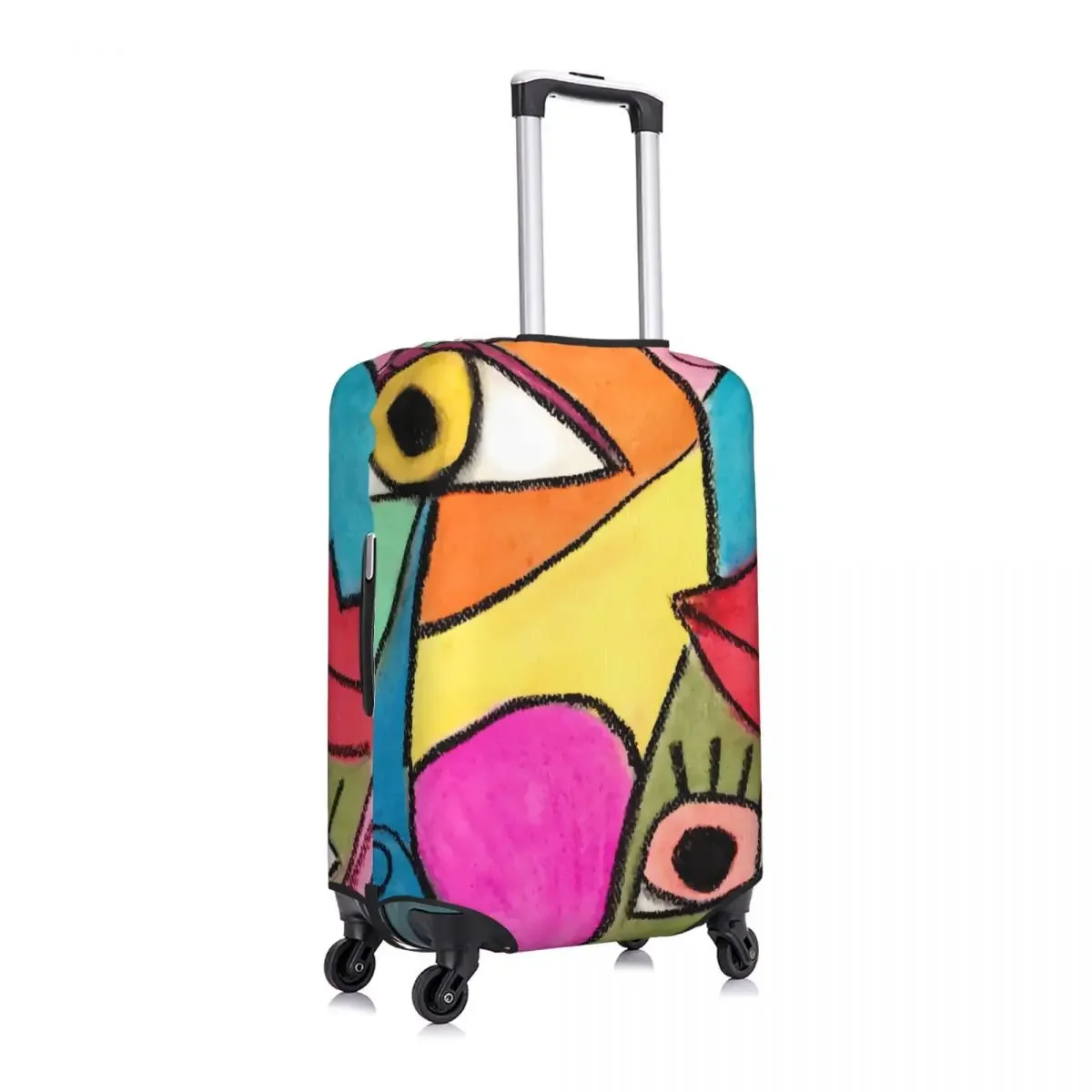 Artistic Color Block Suitcase Cover Blue Red Green Business Holiday Strectch Luggage Supplies Protection