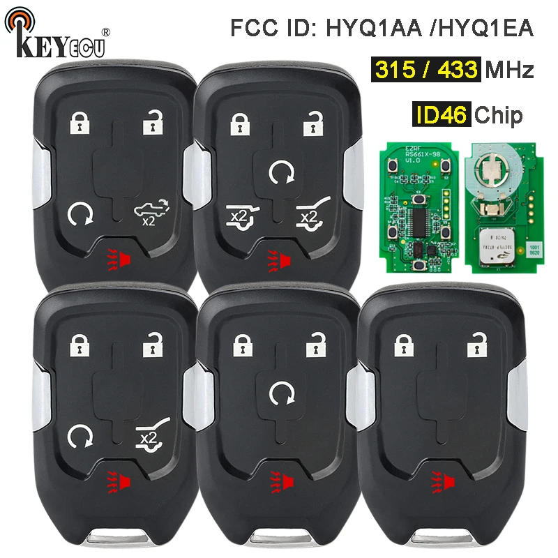 KEYECU 315/433MHz HYQ1AA /HYQ1EA Smart Remote Key Fob for Chevrolet Tahoe Silverado Suburban GMC Terrain Acadia YUKON XL Sierra