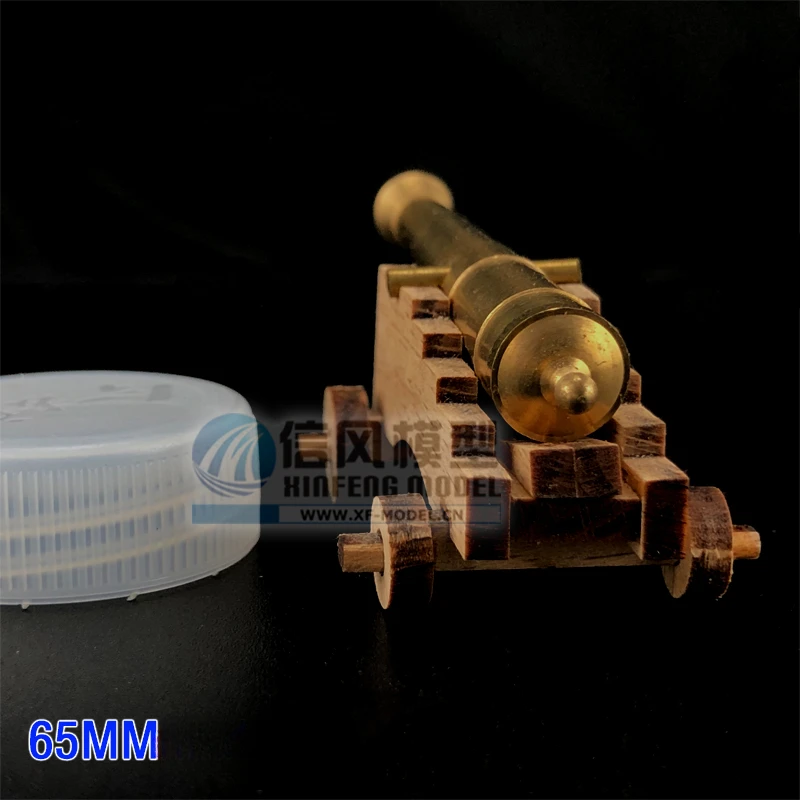 Metal Brass Cannon Wooden Sailboat Model Accessories Gun Carriage Components DIY Assembled Model Toys