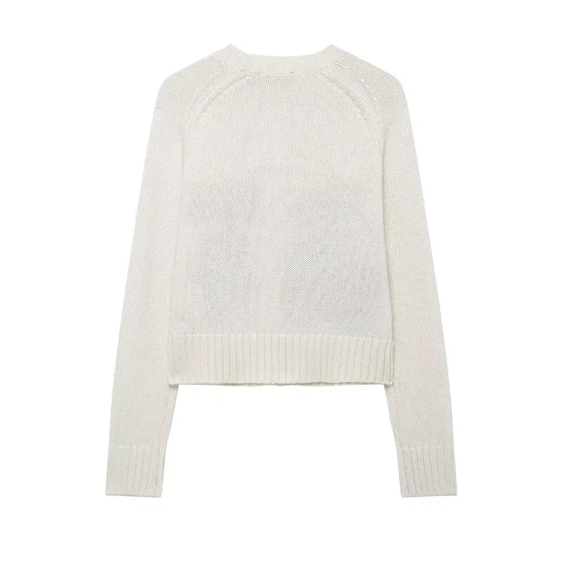 Winter 2025 Women's Fashionable Long Sleeve round Neck Knitted Jacket Cartoon Character Embroidery Versatile Outerwear Coat
