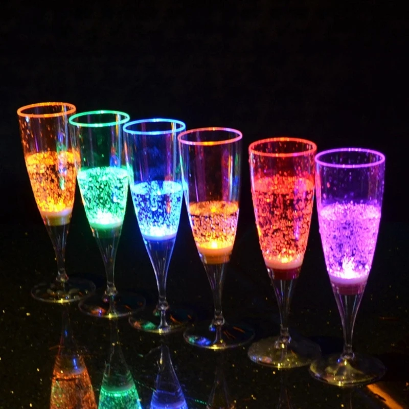 

6Pcs/lot Popular Colorful LED Cup Champagne Beer Wine Water Drink Cup