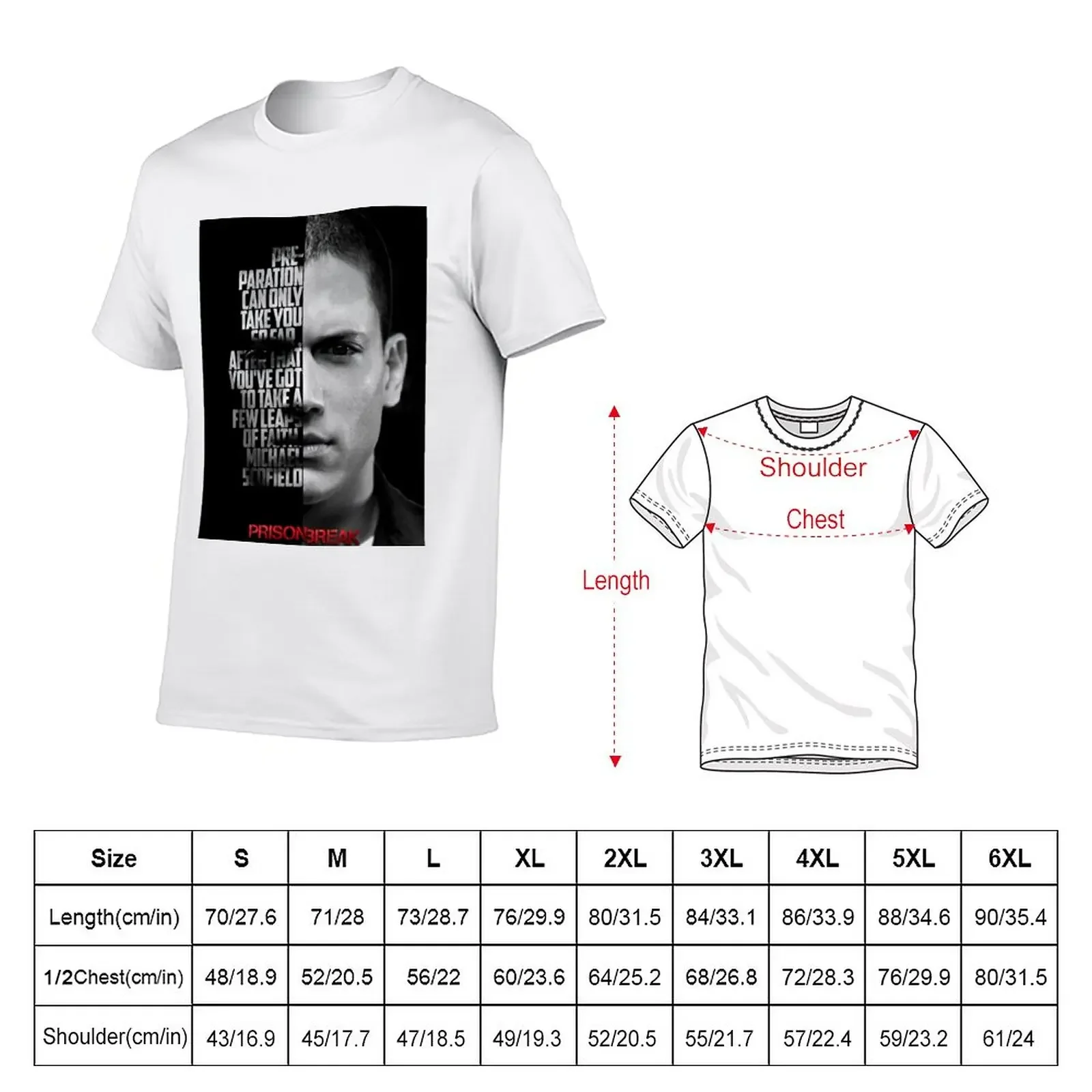 New Black and white Michael Scofield, Prison Break quote. T-Shirt vintage graphic tee korean fashion mens designer t shirt