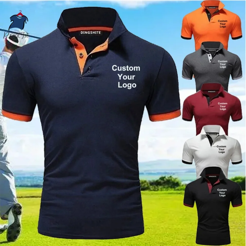 

Summer Custom Your Logo Men Polo T Shirt Slim Fit Men Casual T Shirt Sports Tops Personality Printing Polo Shirt t shirt for man