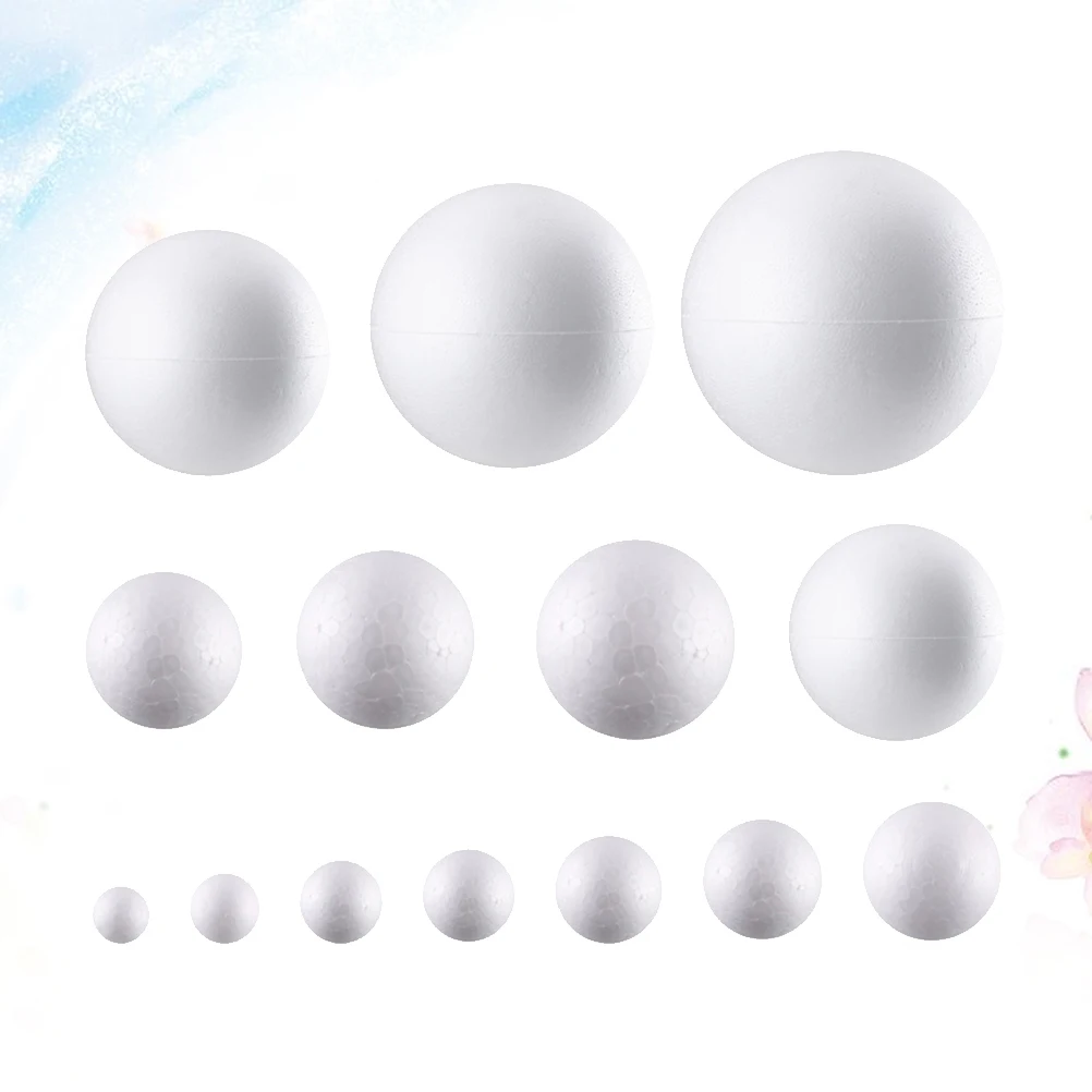

200Pcs White Foam Balls Christmas Craft Durable Eco Friendly DIY Painting Ornaments Preschool Kindergarten