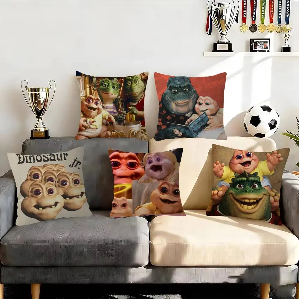 Funda de almohada decorativa cuadrada con diseño de dinosaurios de Baby Sinclair, decoración para el hogar, dormitorio, sofá, cama, 45x45