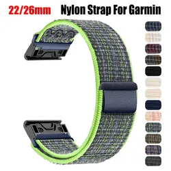 22mm 26mm Quick Fit Nylon Strap for Garmin Fenix 7 7X 6X Pro/Epix Pro Gen 2 51mm 47mm/Fenix6 5Plus 5XPlus Braided Watchband