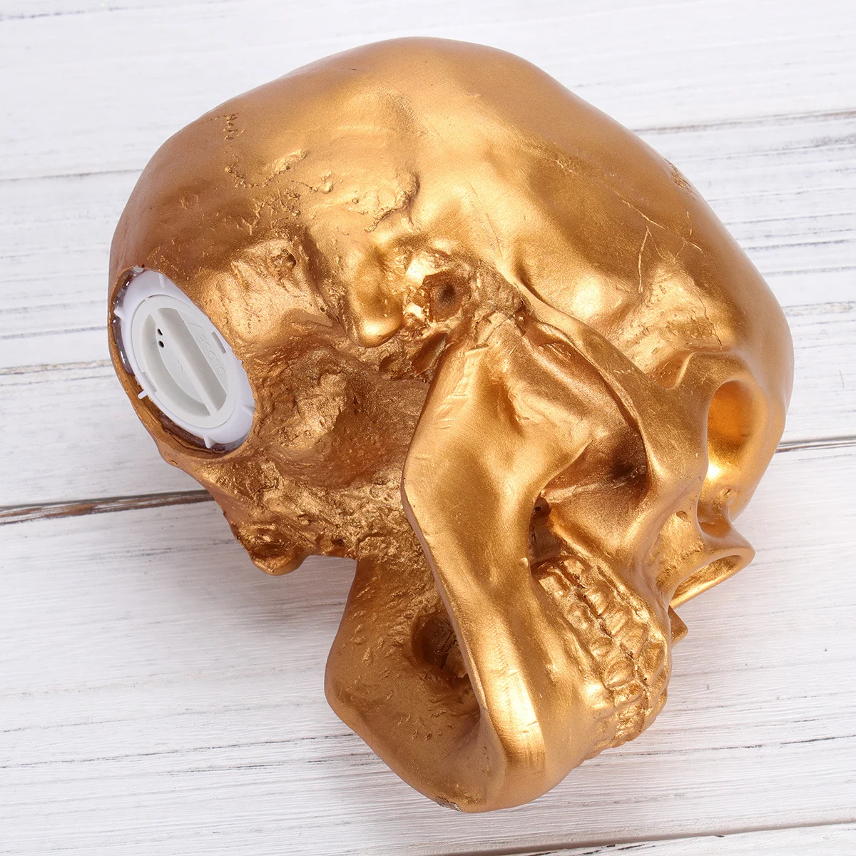 

1pcs Skull Piggy Bank Golden Resin Halloween Decor For Home Office Desktop Storage Scary Ornament Resin Piggy Bank