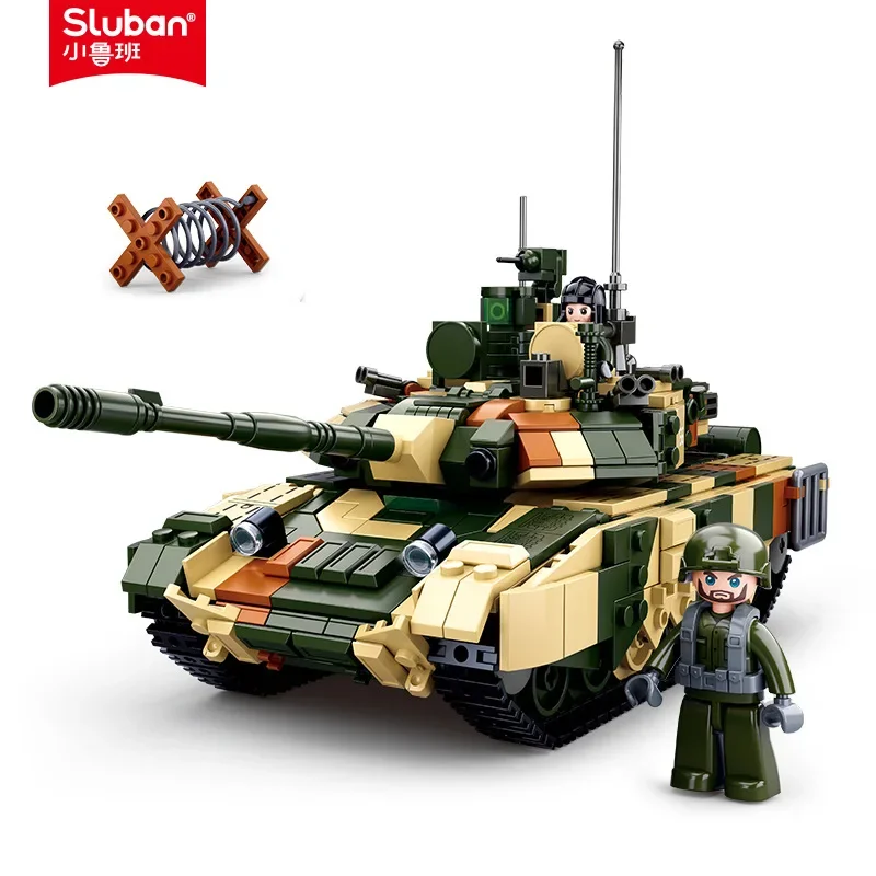 Sluban Building blocks 0756 Main battle tank military model toy decoration model boy birthday gift