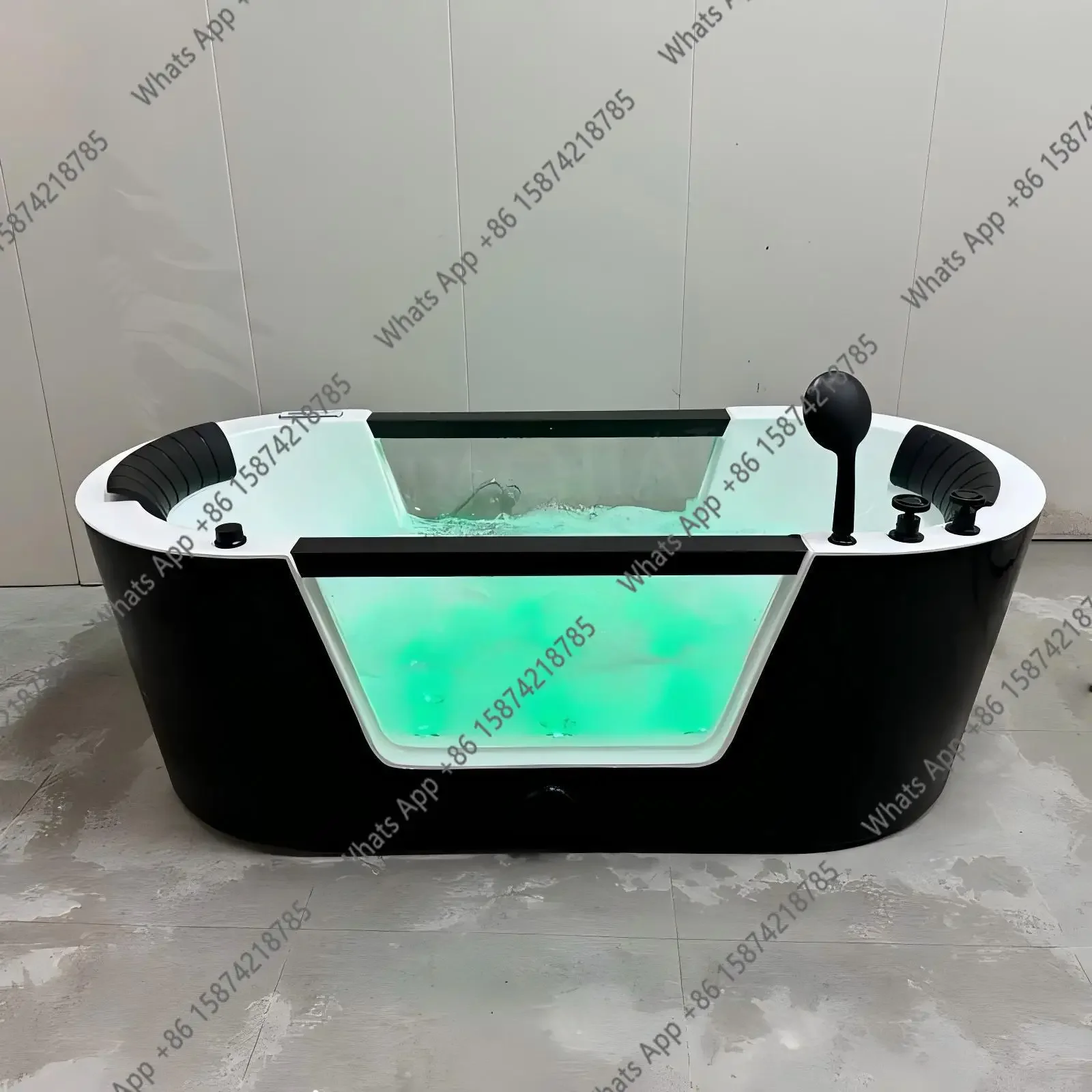 X30 Freestanding Seamless Integrated Bathtub Acrylic Surf Massage Thermostatic Adult Bathtub See-through Glass Bathtub