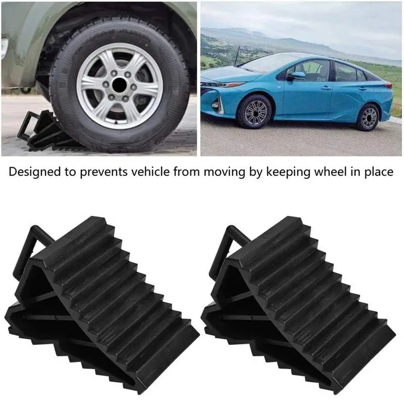 Tire Chock Blocks Tire Support Pad Anti Slip Slope Wheel Chocks Anti-Slip Tyre Slip Stopper Tire Support Pad With Handle For