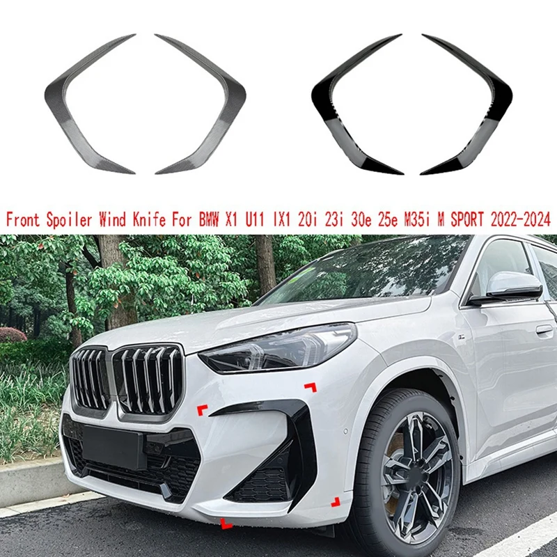 Front Spoiler Wind Knife For BMW X1 U11 IX1 20I 23I 30E 25E M35i M SPORT 2022-24 Bumper Surround Splitter