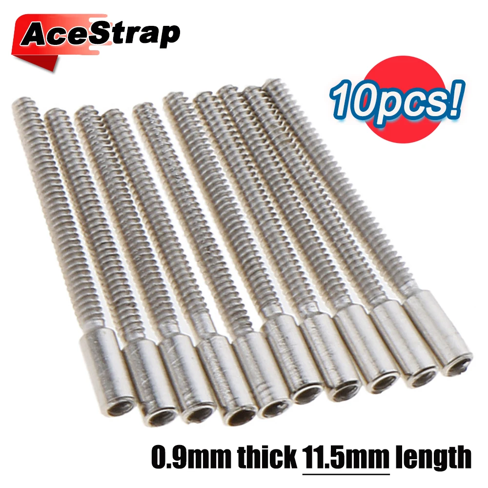 10pcs Winding Stem Extensions 11.5mm Watch Stem Extender Rod 0.9mm Thick Repair Tool Silver for Watchmaker Watches Accessories