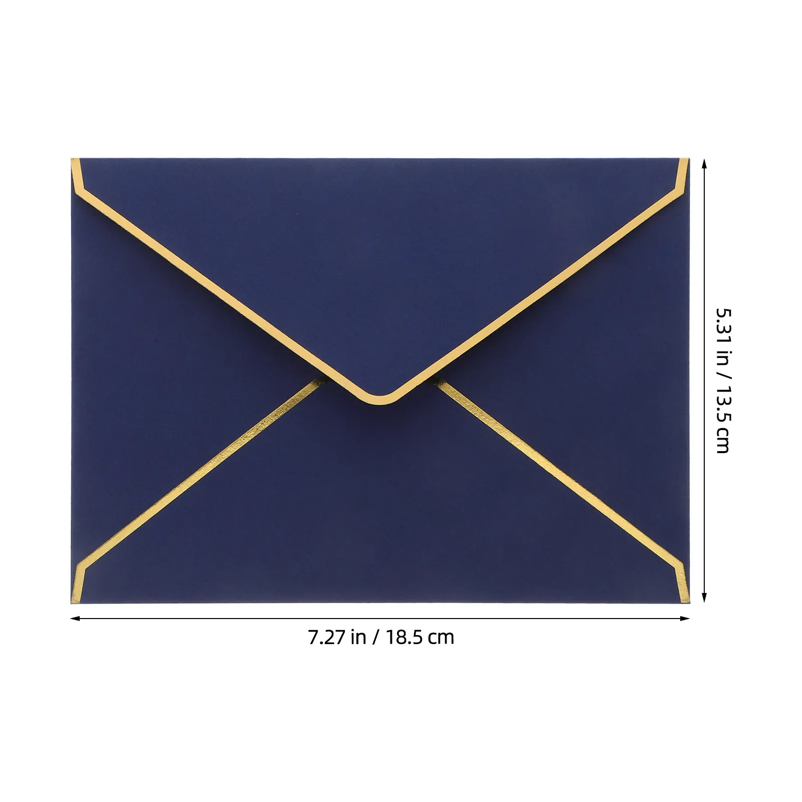50Pcs Envelopes V-Flap Wedding Gold Foil Border Thick Paper 7.3x5.3 Invitations Shower Graduation Party Cards