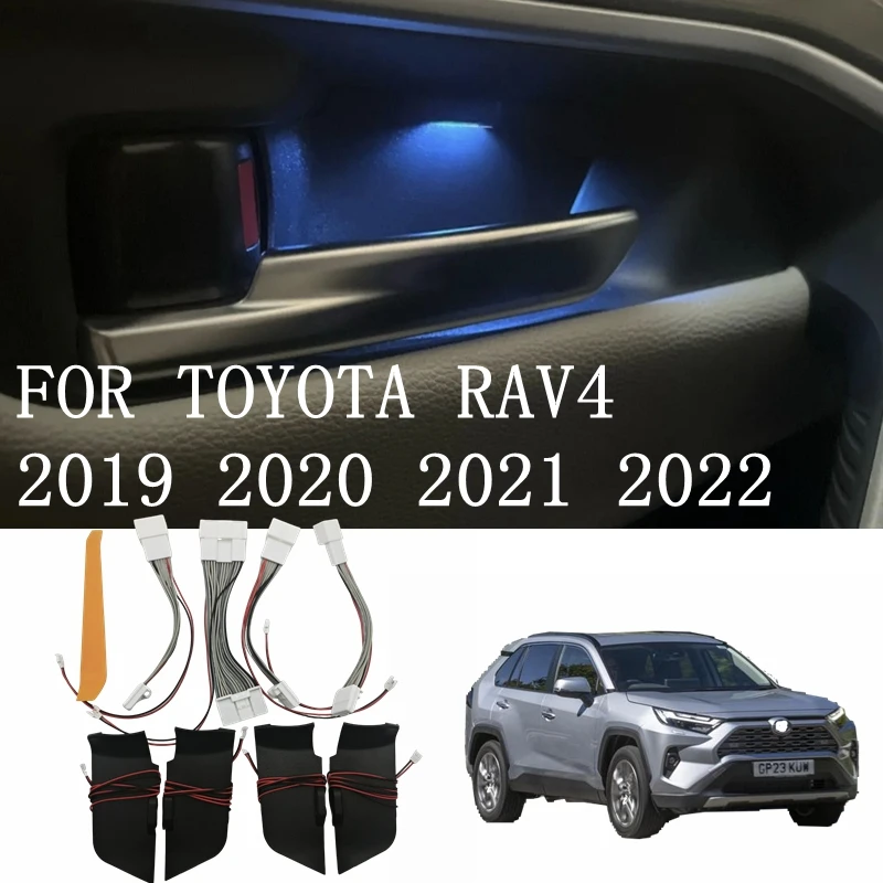 

LED Car Interior Handle Bowl Light For Toyota RAV4 2019 2020 2021 2022 2023 2024 Ambient Lamp Blue Door Handle Bar Armrest Lamp