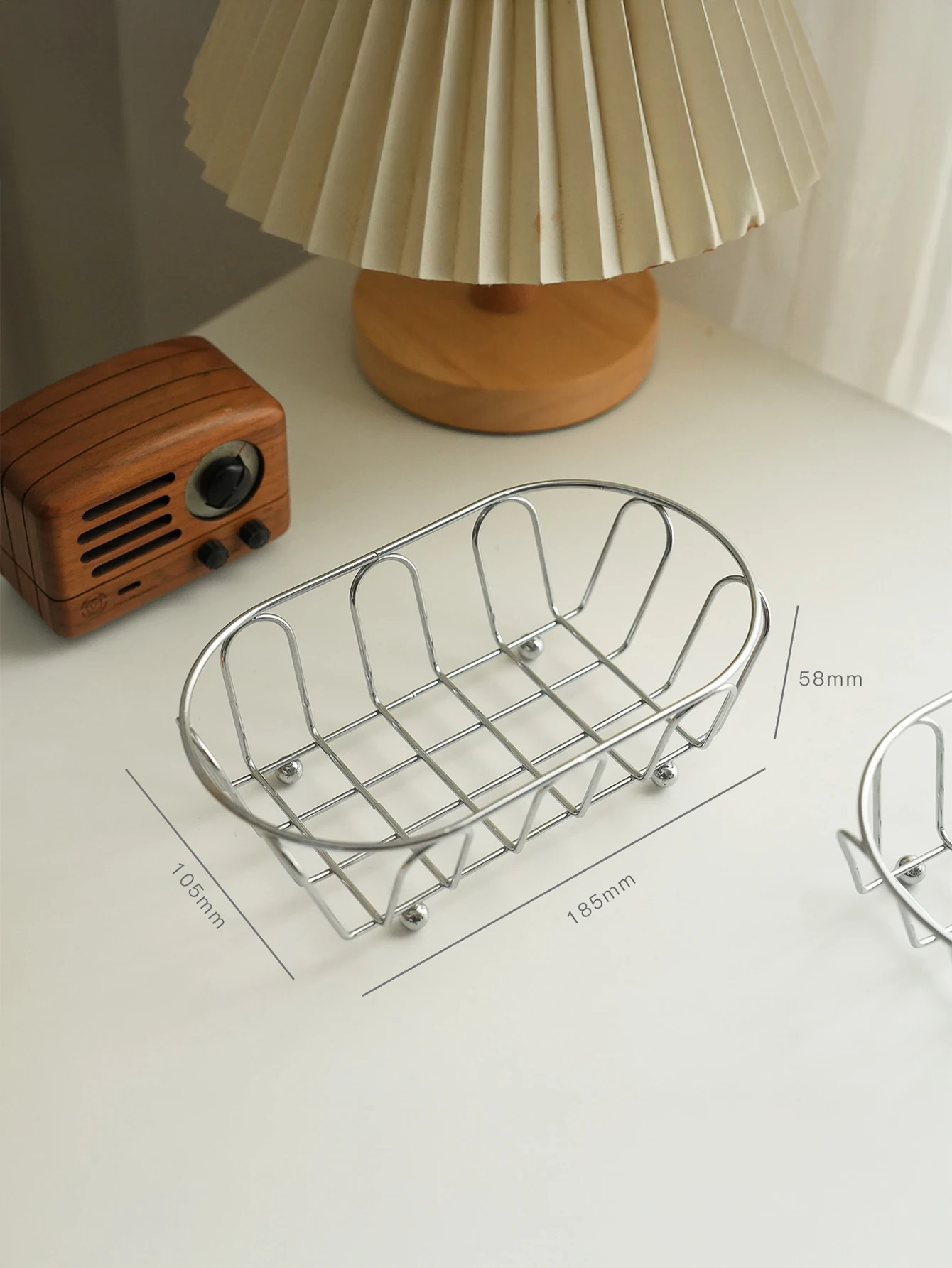Stainless Steel Oval Wire Basket French Style Collection Basket Eco-Friendly Storage Organizer for Home And Kitchen