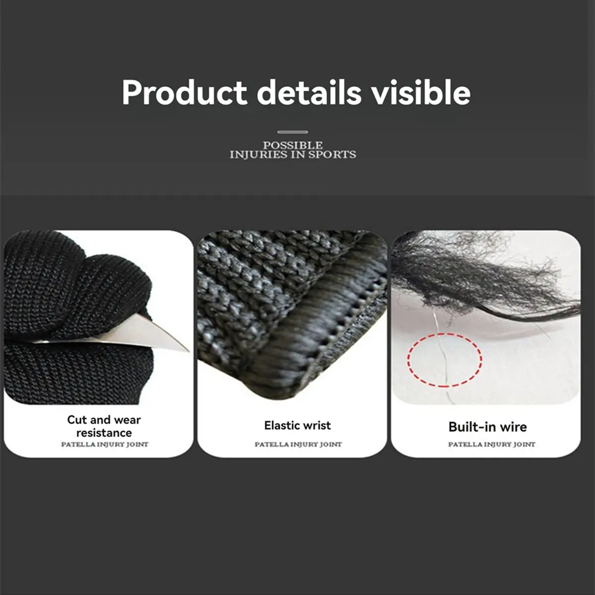 |NEWAA73|1Pair Black Steel Wire Metal Mesh Gloves Anti Cutting Wear Working Gloves Garden Gloves