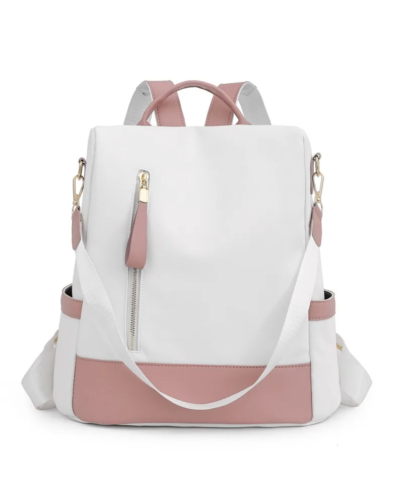 

Fashion new travel bag Oxford cloth backpack women's light contrasting color large capacity student schoolbag anti-splashing