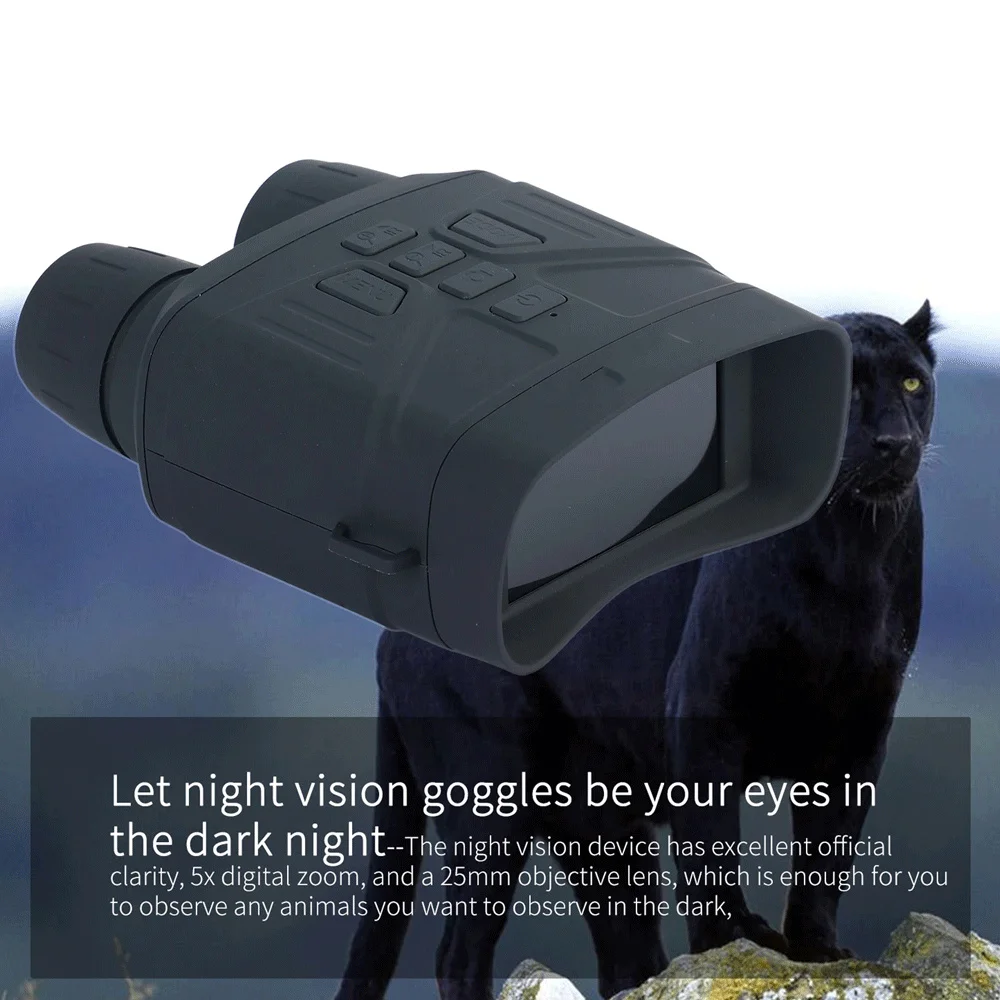 4K 3inch Infared Digital Night Vision Binoculars for Scouting 5x Zoom Day and Night Vision Goggles Telescope for Hunting