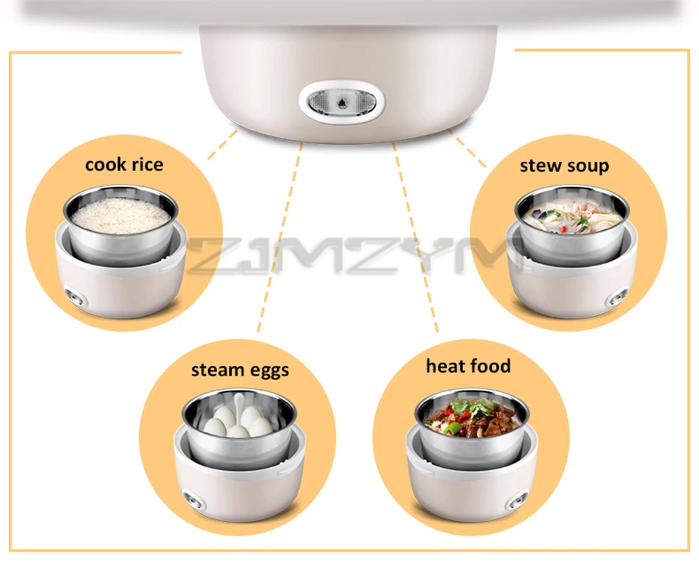 MINI Rice Cooker Thermal Heating Electric Lunch Box 2 Layers Portable Food Steamer Cooking Container Meal Lunchbox Warmer