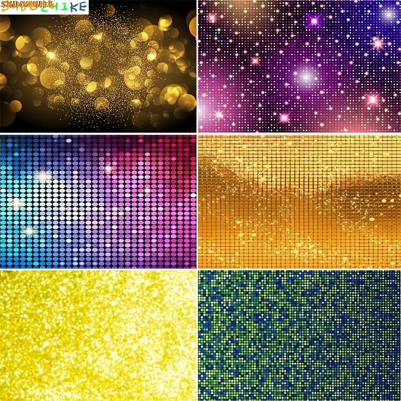 Abstract Disco Ball Photography Backdrops Concert Colorful Stage Glitter Light Spots Stars Party Lights Photo Background DO-02