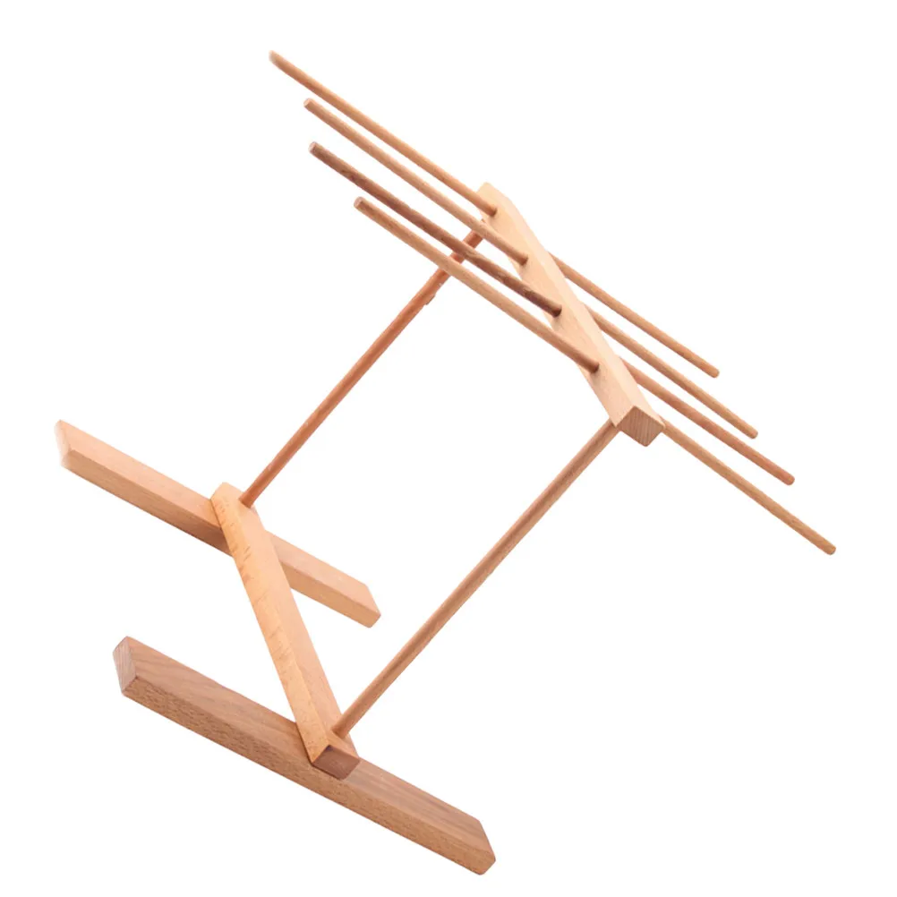 

Wooden Pasta Drying Rack Heavy Duty Sturdy Smooth Surface Easy Clean Portable Compact Lightweight for Home Kitchen Restaurant