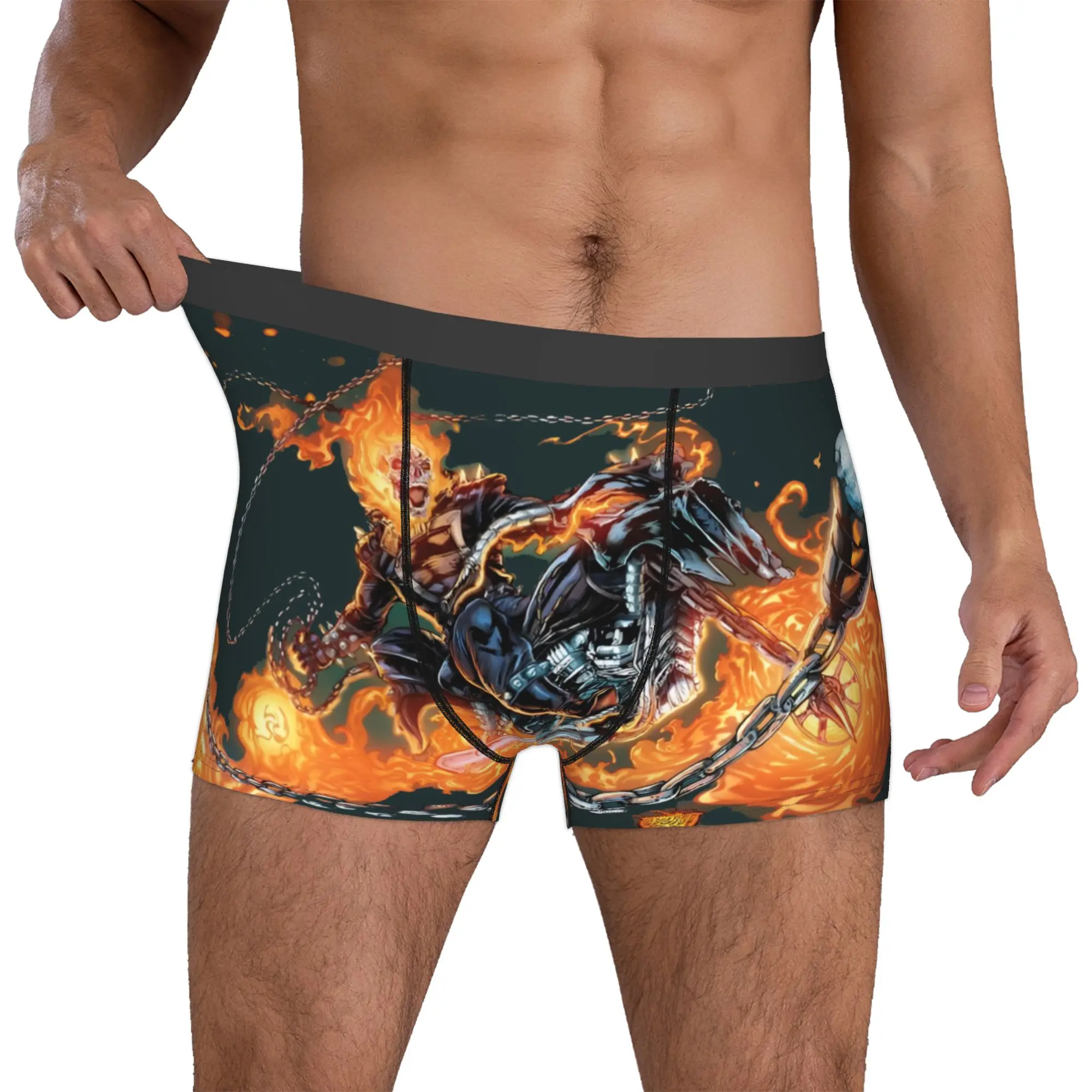 

Custom Male Funny Ghost Anime Ride Underwear Boxer Briefs Stretch Shorts Panties Underpants